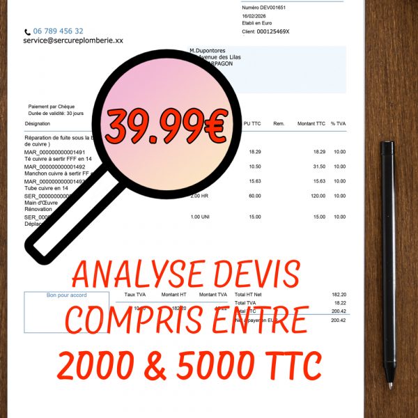 Analyse de Devis compris entre 2000 et 5000€